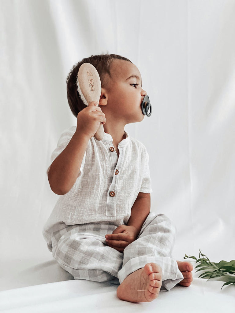 wooden hair brush for babies and toddlers